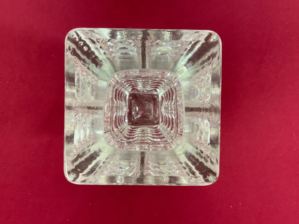 Massive Vase aus Glas Ichendorf Blockvase 5kg 29cm hoch Noppen Op Art