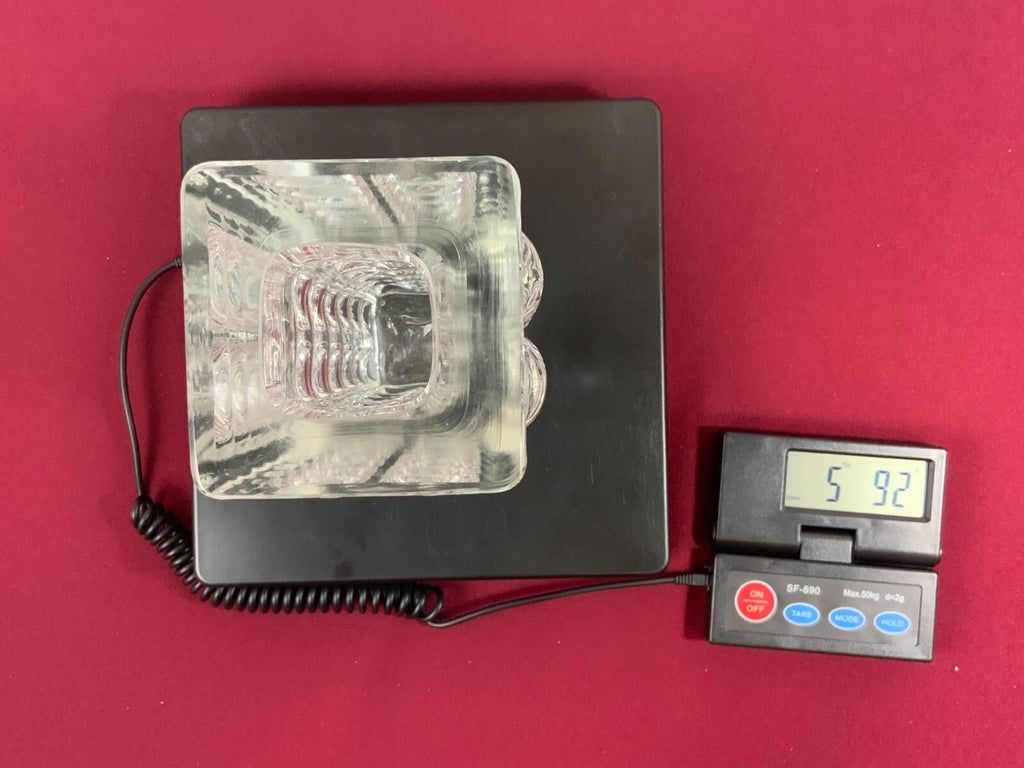Massive Vase aus Glas Ichendorf Blockvase 5kg 29cm hoch Noppen Op Art