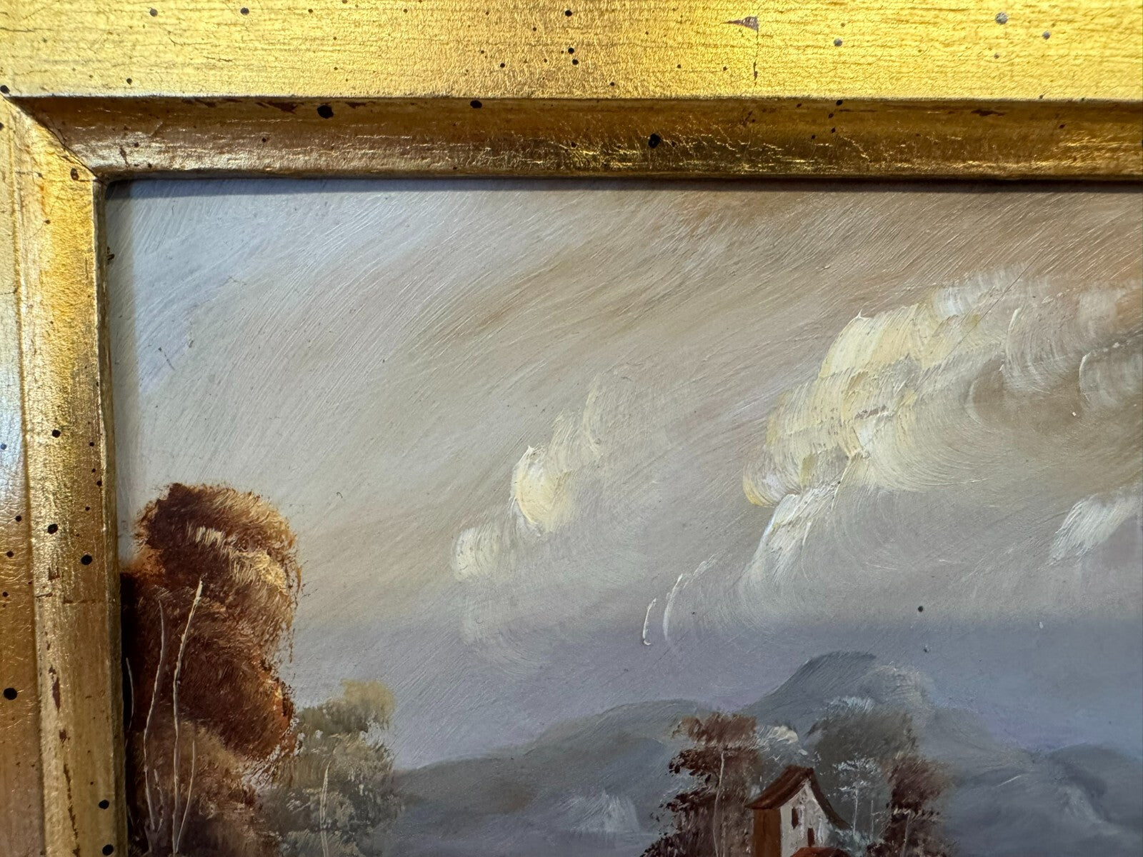 Ölgemälde Romatische Landschaft signiert Gemälde gerahmt