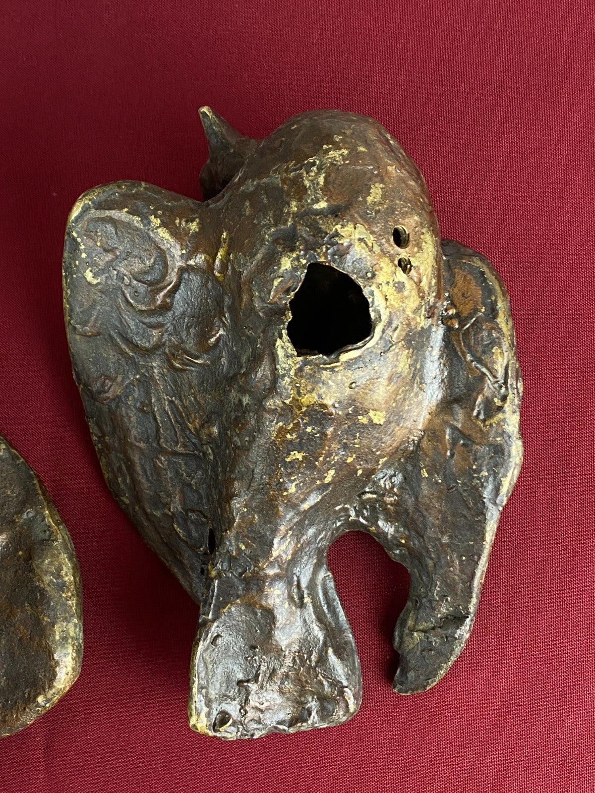 Paar antike Bronze Figuren Tauben Neapel um 1890 Skulpturen für das Ehebett