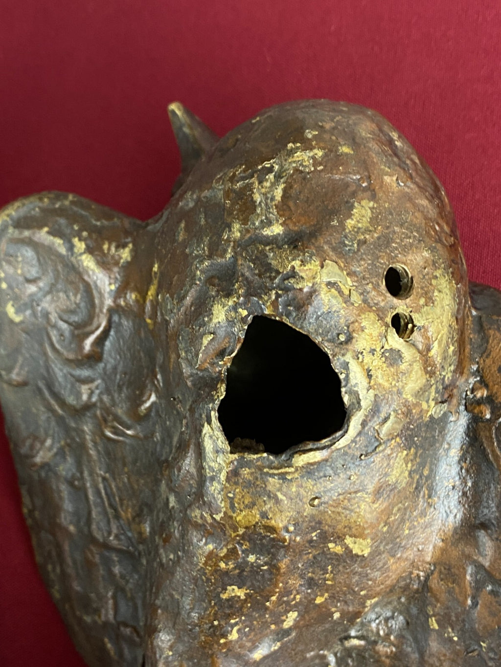 Paar antike Bronze Figuren Tauben Neapel um 1890 Skulpturen für das Ehebett