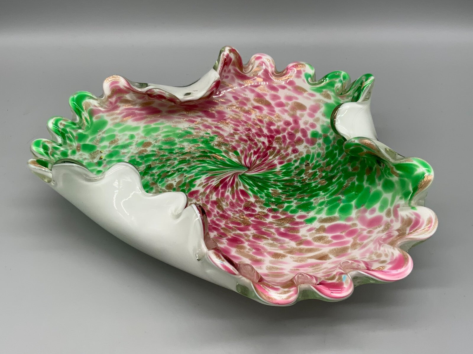 Künstlerglas Schale aus Glas massiv gearbeitet Ø 22cm ohne Chips Murano