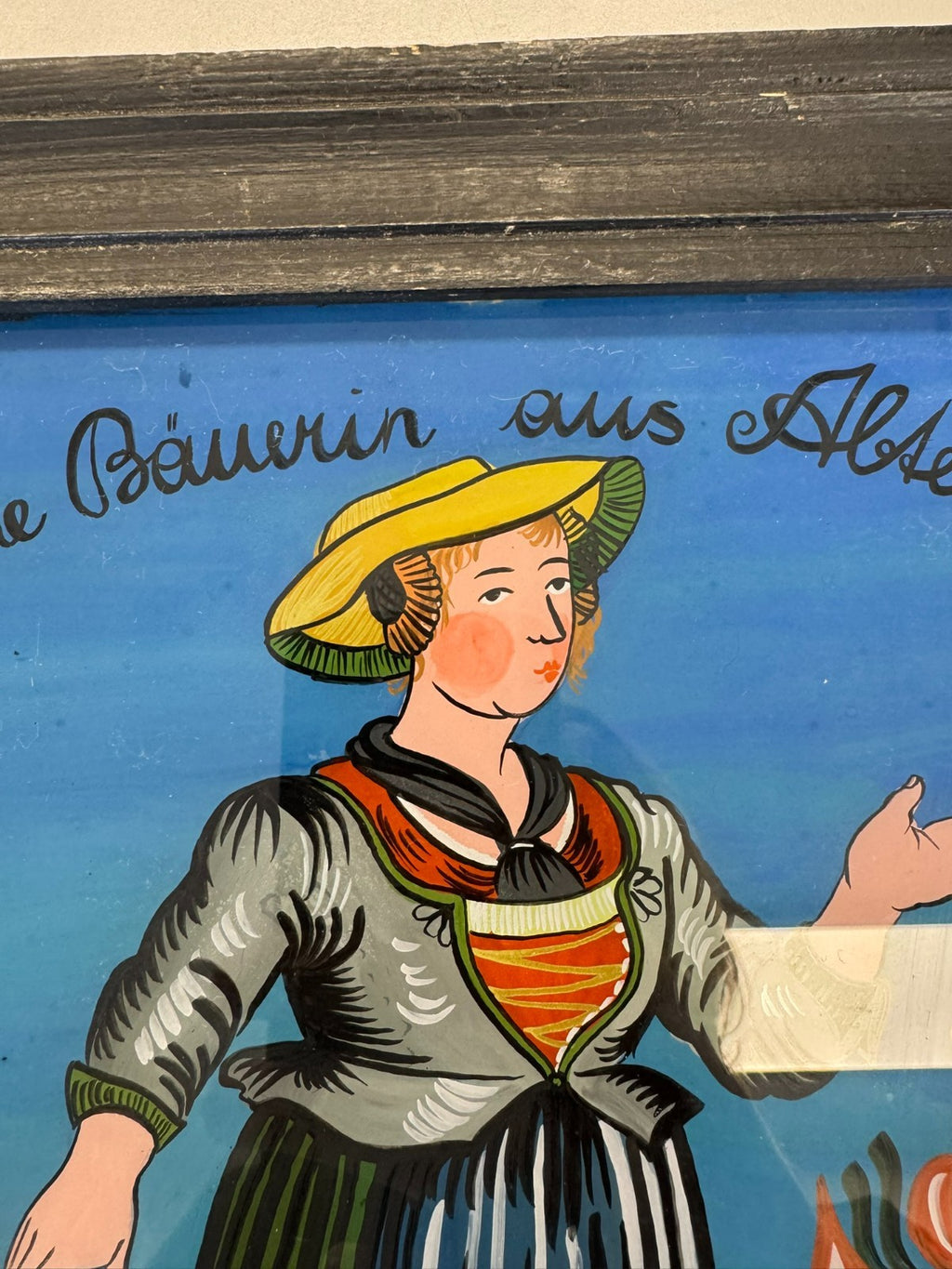 Hinterglasmalerei Portrait Bäuerin aus Altenau Frau