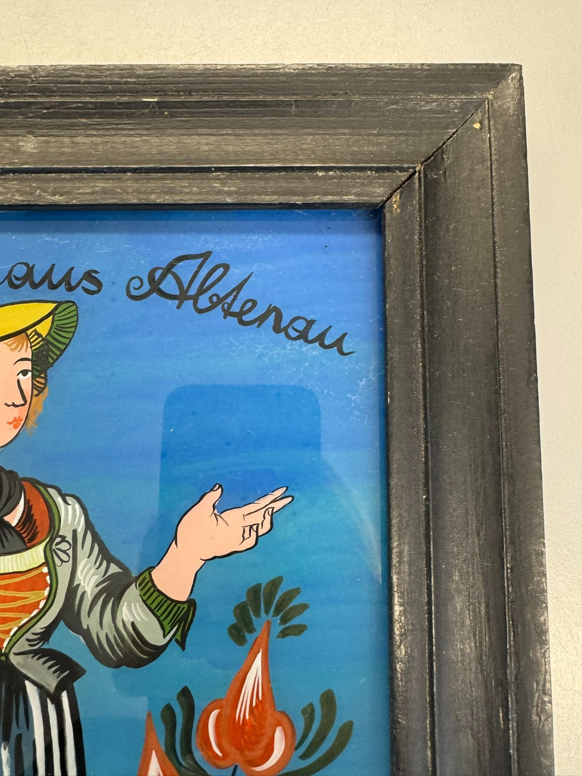Hinterglasmalerei Portrait Bäuerin aus Altenau Frau