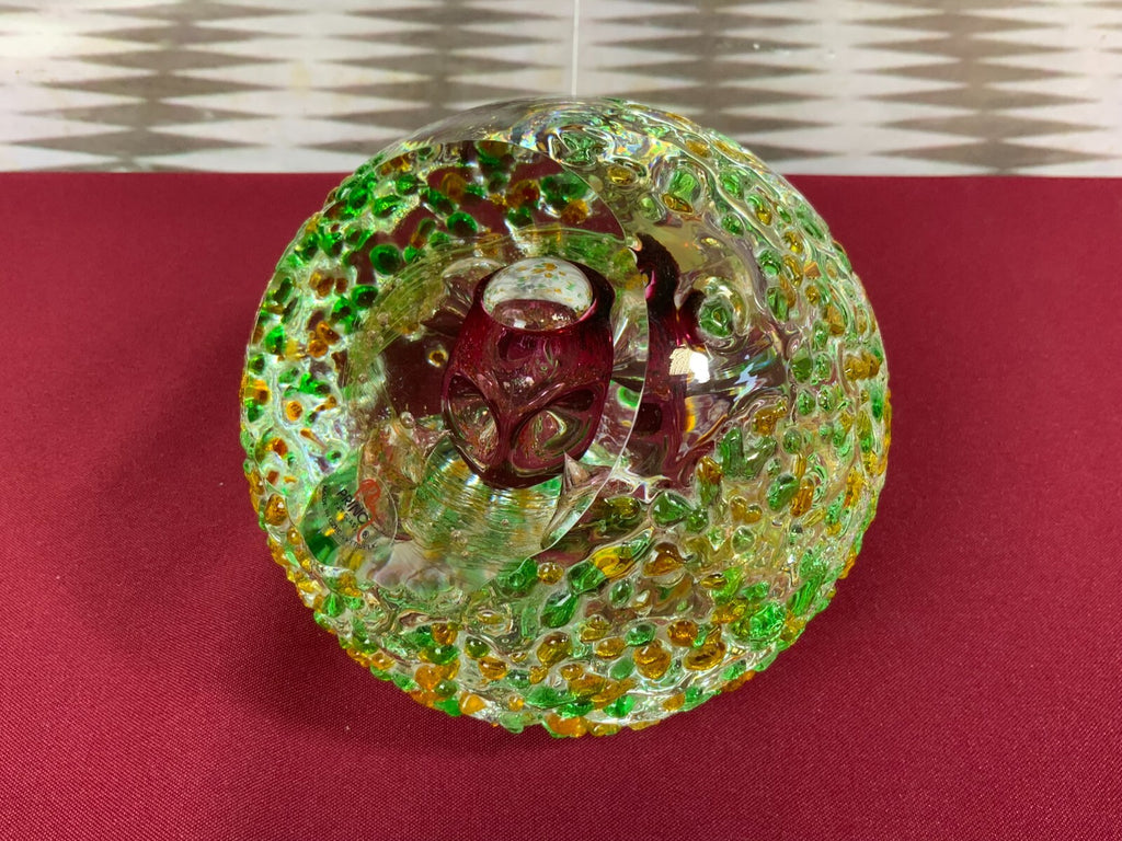 MASSIVE GLASKUGEL KUGEL DESIGN BY PRINC KÜNSTLERGLAS 14cm HOCH 3,6kg