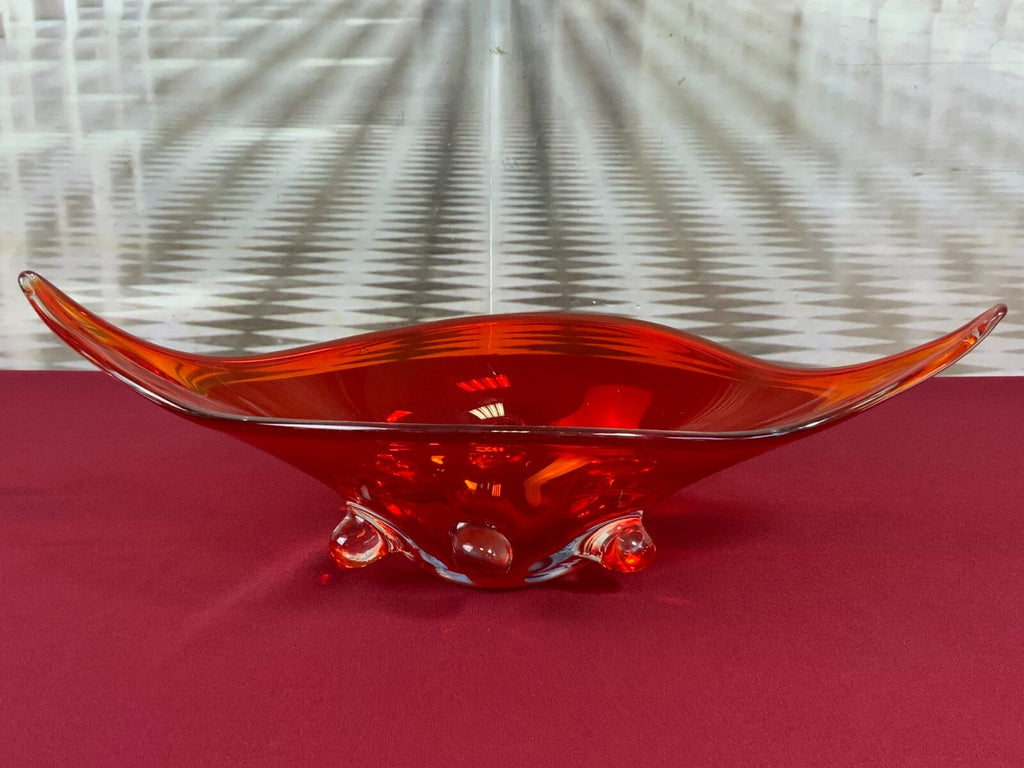 Grosse Schale aus Glas Mundgeblasen Künstlerglas 47x21cm 2,4kg