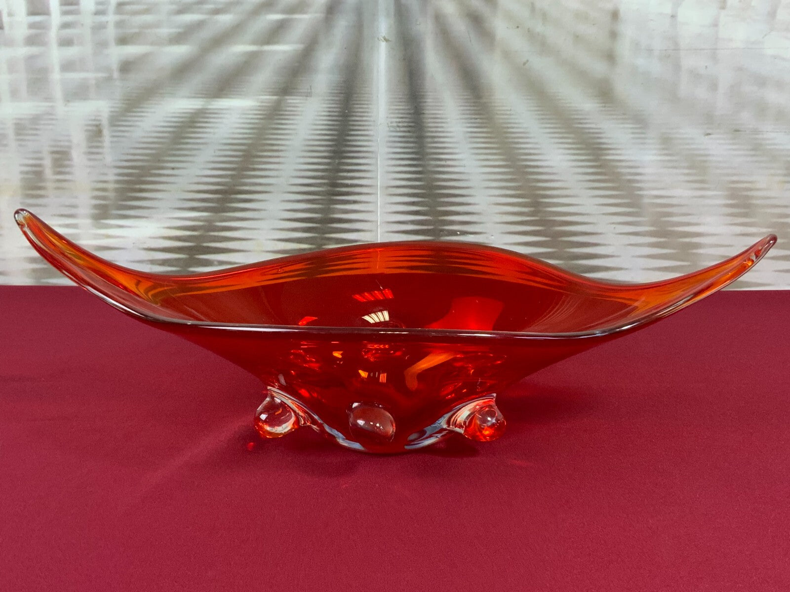 Grosse Schale aus Glas Mundgeblasen Künstlerglas 47x21cm 2,4kg