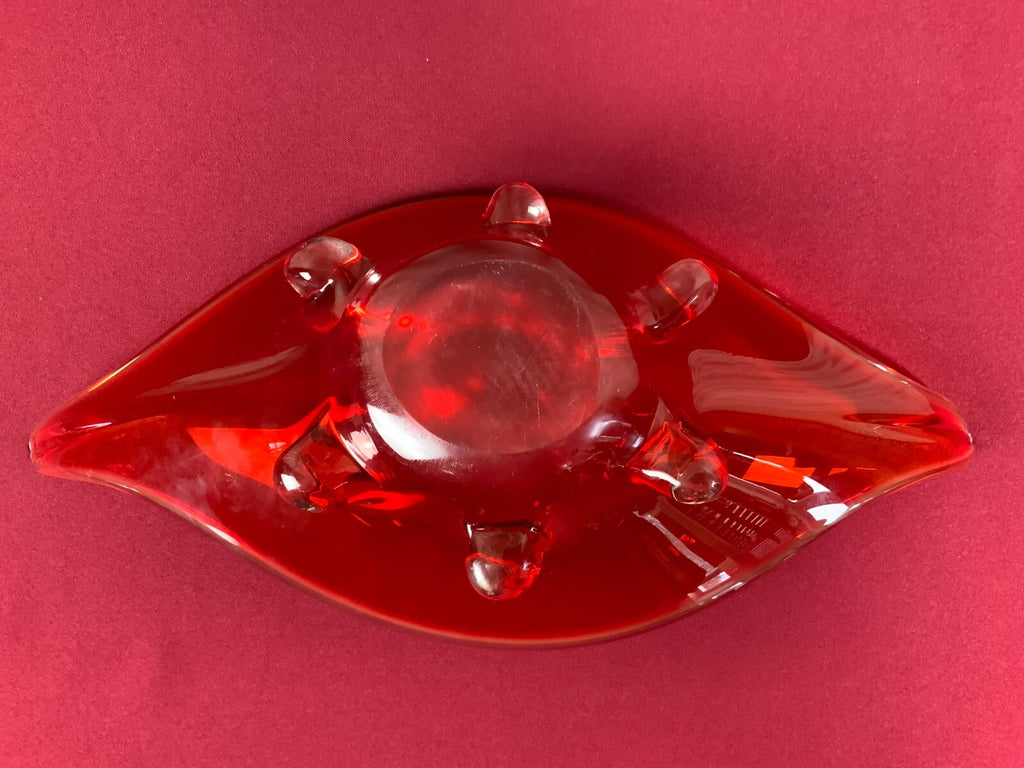 Grosse Schale aus Glas Mundgeblasen Künstlerglas 47x21cm 2,4kg