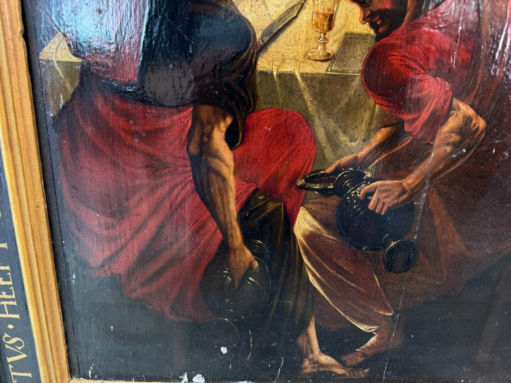 Gotisches Gemälde Altartafel 16 tes Jhdt das Letzte Abendmahl Gotik Öl auf Holz