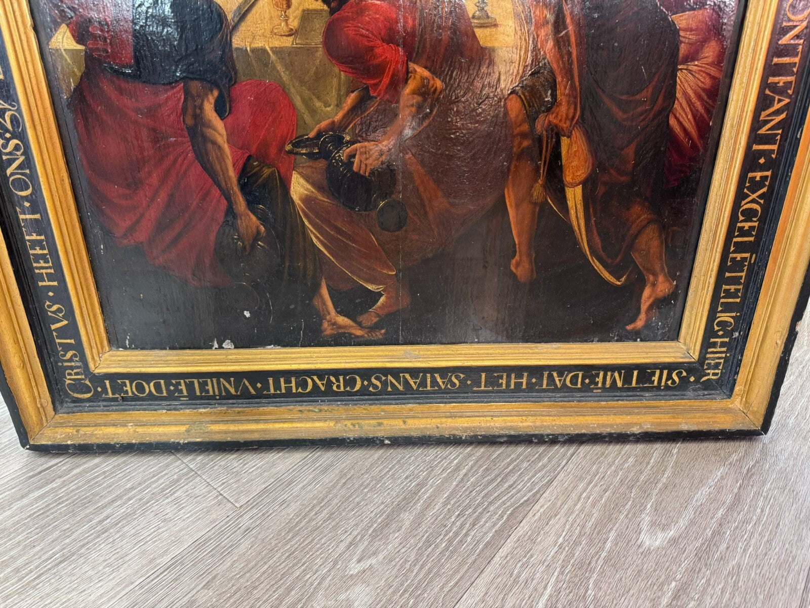 Gotisches Gemälde Altartafel 16 tes Jhdt das Letzte Abendmahl Gotik Öl auf Holz