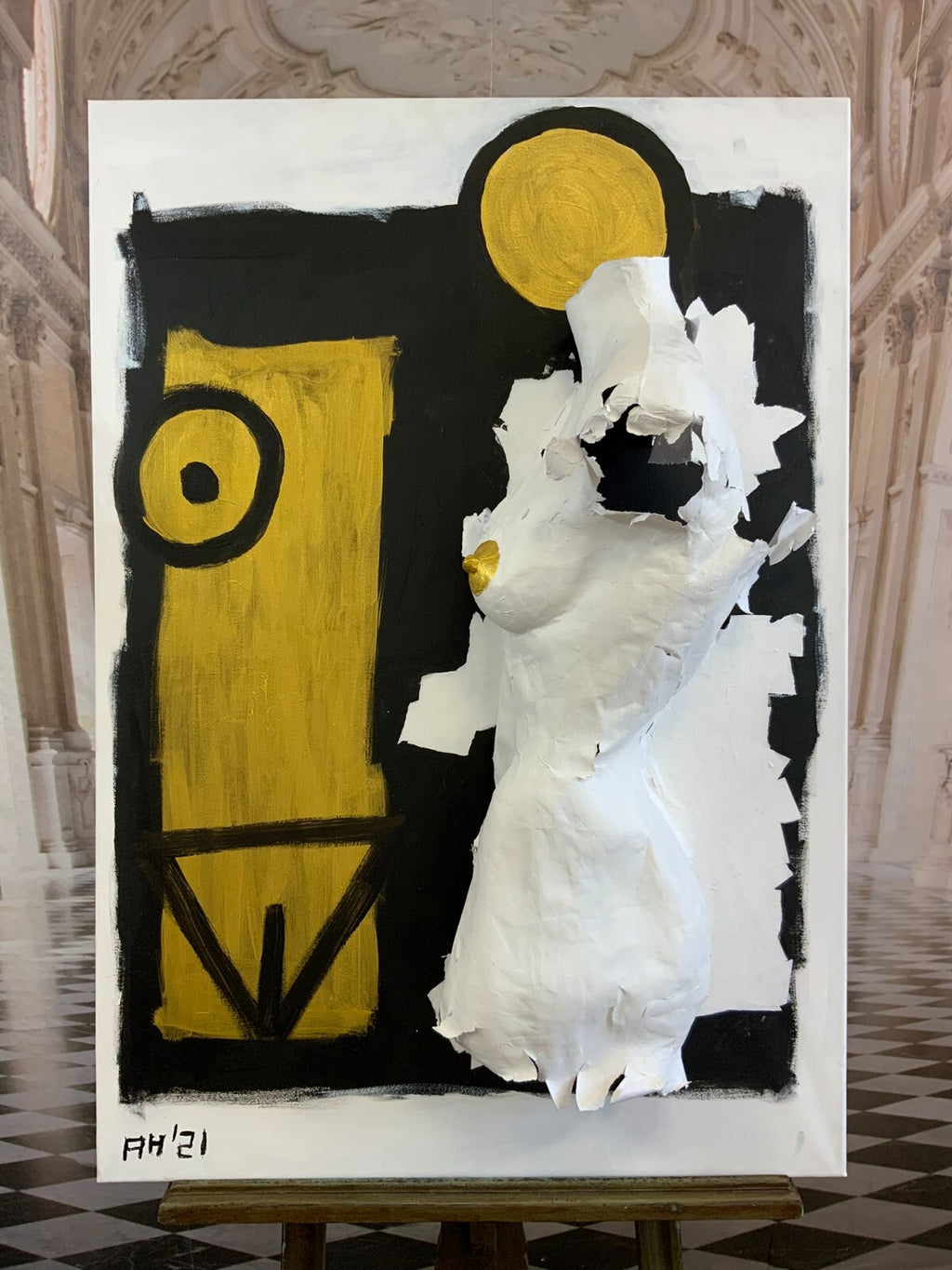 Mixed Media Mischtechnik auf Leinwand Andre Hartmann Akt Erotik