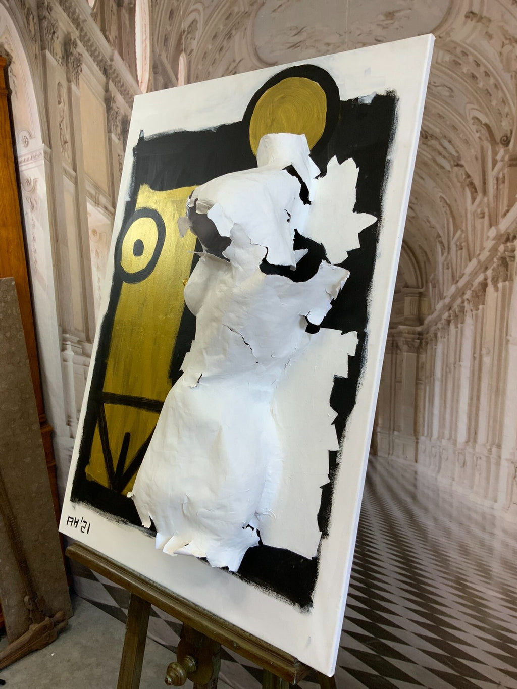 Mixed Media Mischtechnik auf Leinwand Andre Hartmann Akt Erotik