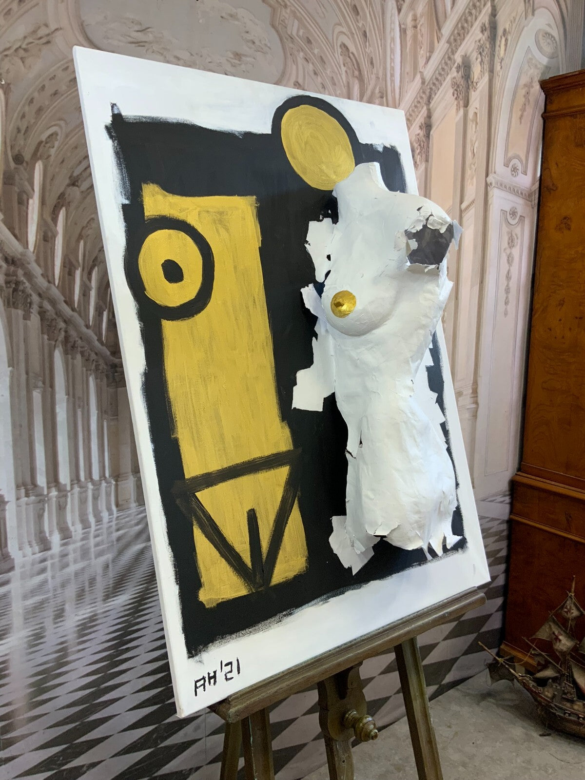 Mixed Media Mischtechnik auf Leinwand Andre Hartmann Akt Erotik