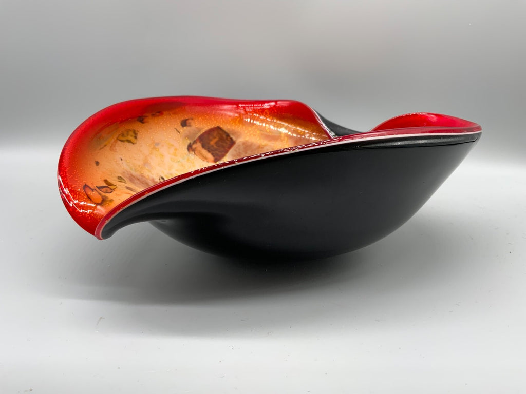 Künstlerglas Schale aus Glas massiv gearbeitet Ø 22cm ohne Chips