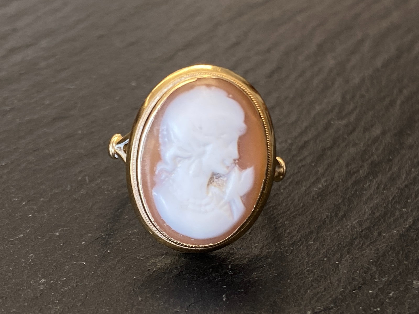 Alter Ring mit Gemme Grösse 60 Gelbgold 14kt Camee Ring Siegelring