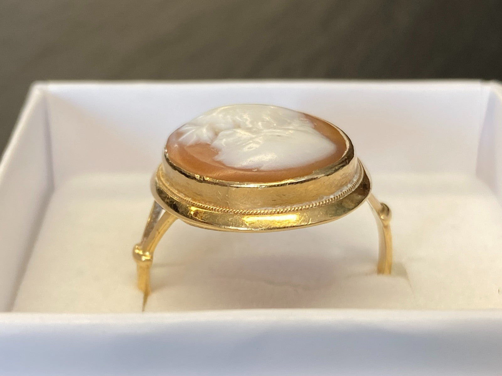 Alter Ring mit Gemme Grösse 60 Gelbgold 14kt Camee Ring Siegelring