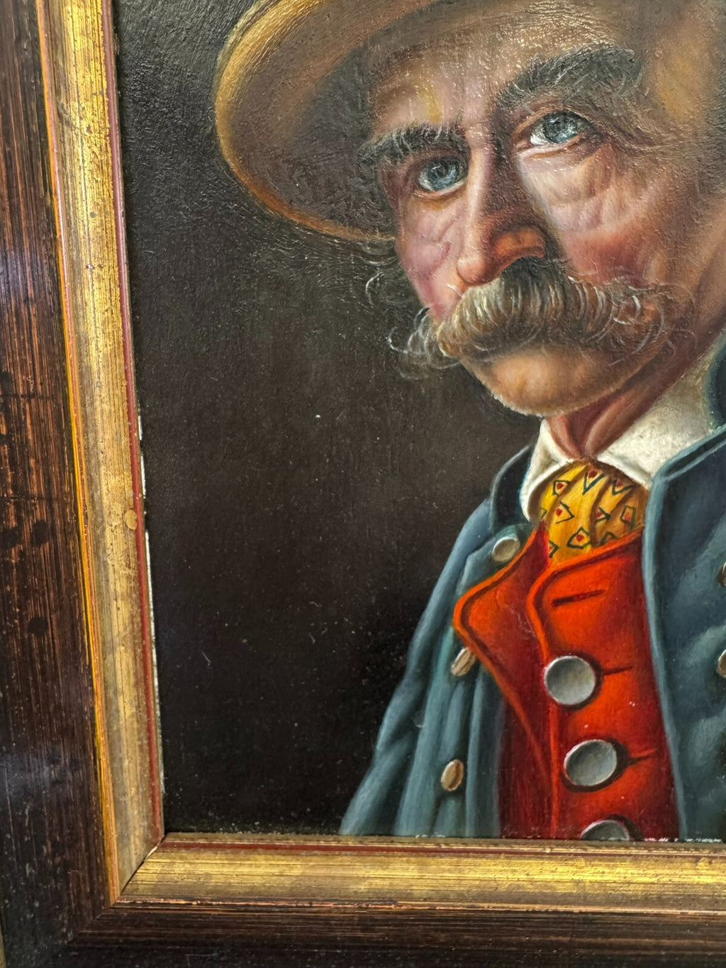 Inge Wolfle (1928) Ölgemälde Mann Portrait Tiroler Gemälde gerahmt