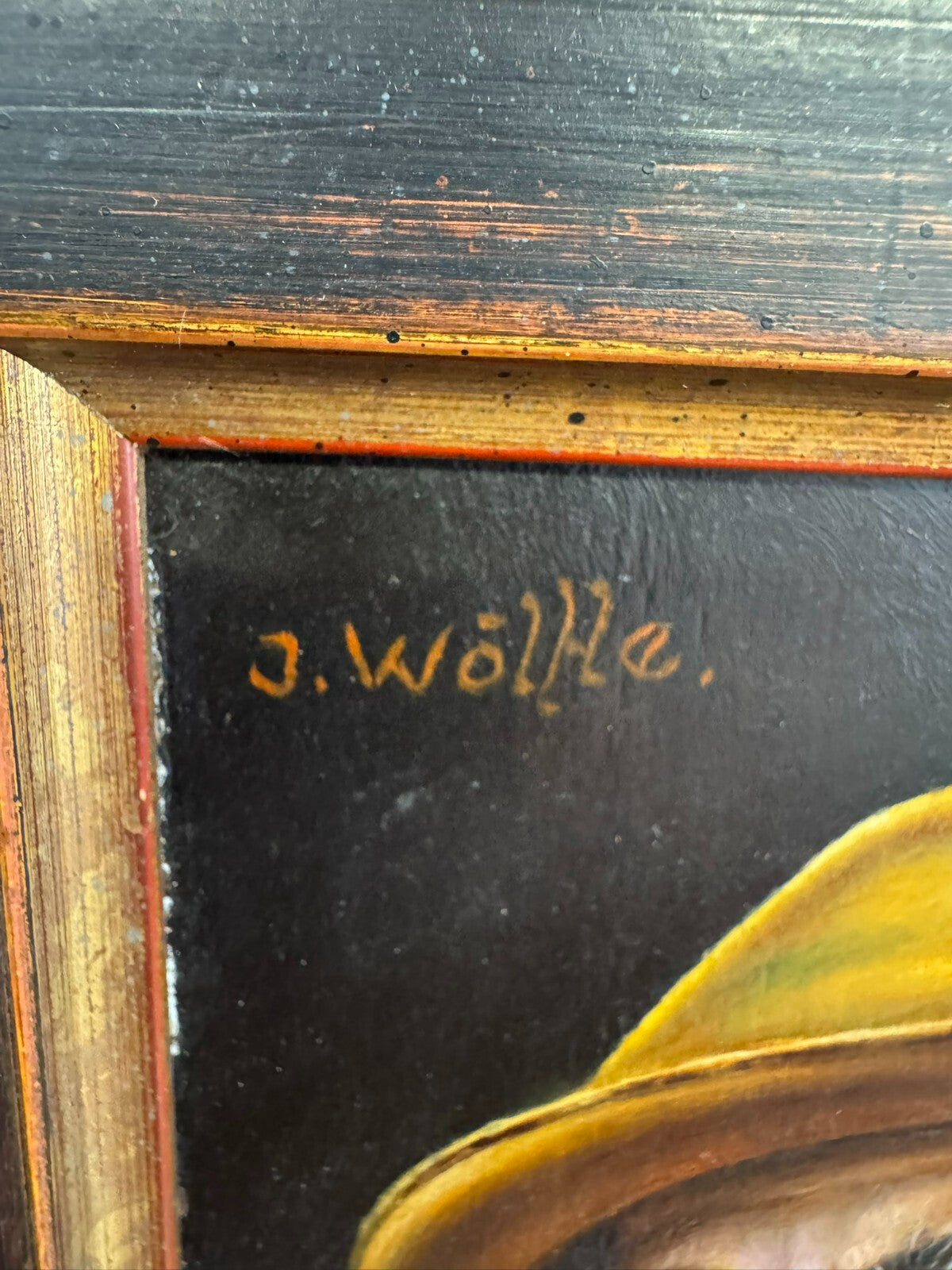 Inge Wolfle (1928) Ölgemälde Mann Portrait Tiroler Gemälde gerahmt