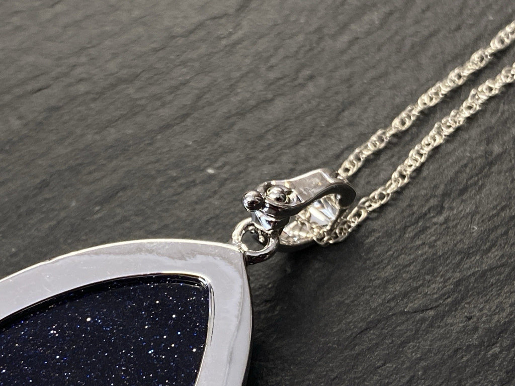 Halskette Kette Anhänger Metall Schwarzer Goldfluss 925 Sterling Silber
