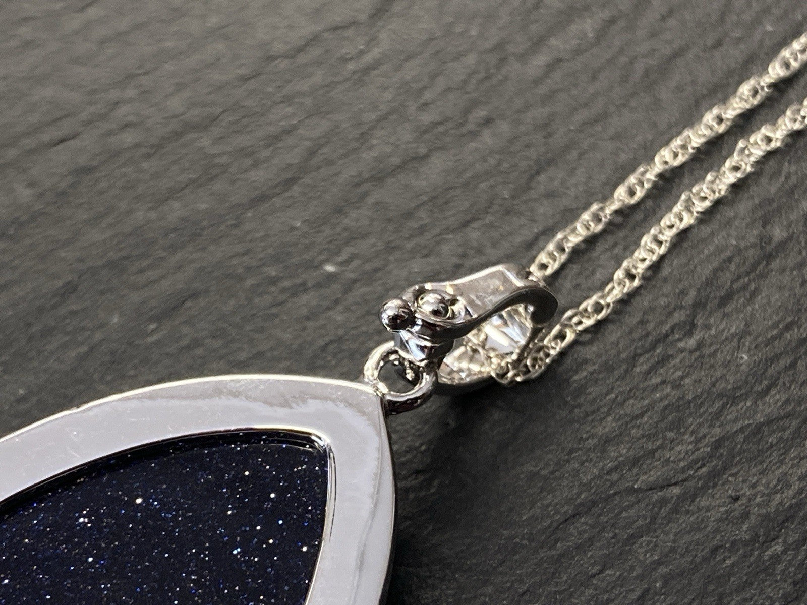 Halskette Kette Anhänger Metall Schwarzer Goldfluss 925 Sterling Silber