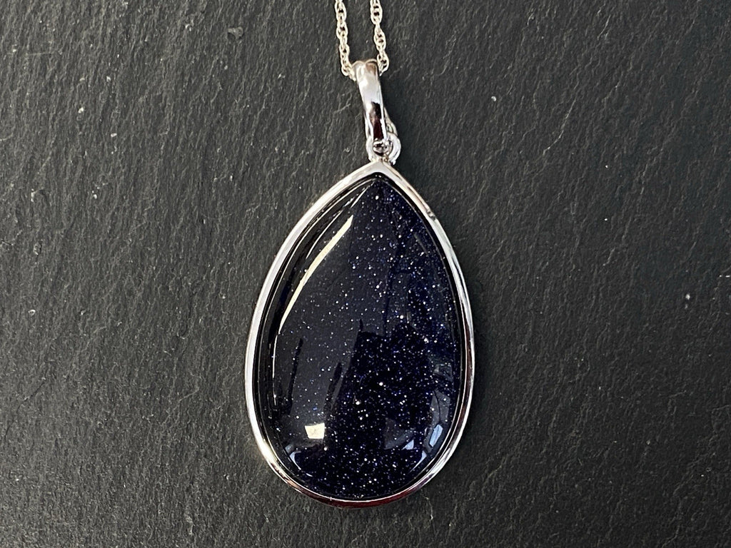 Halskette Kette Anhänger Metall Schwarzer Goldfluss 925 Sterling Silber