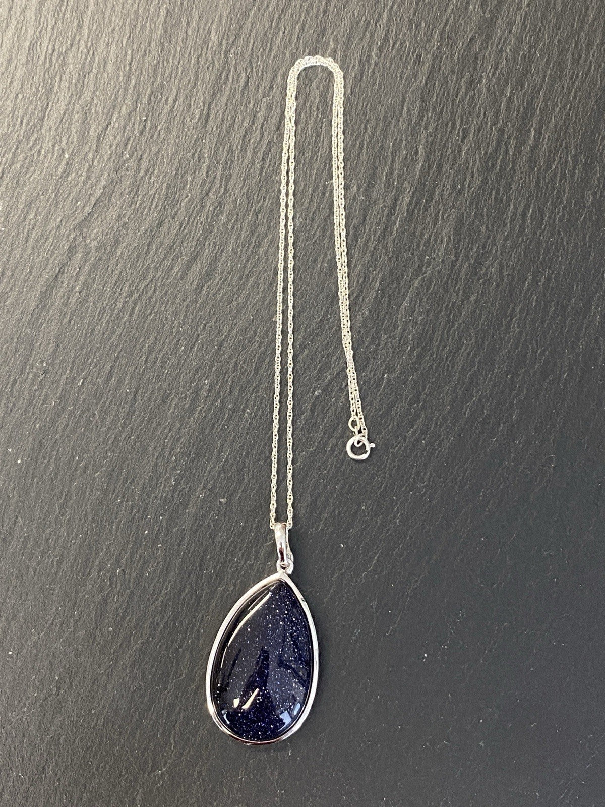 Halskette Kette Anhänger Metall Schwarzer Goldfluss 925 Sterling Silber