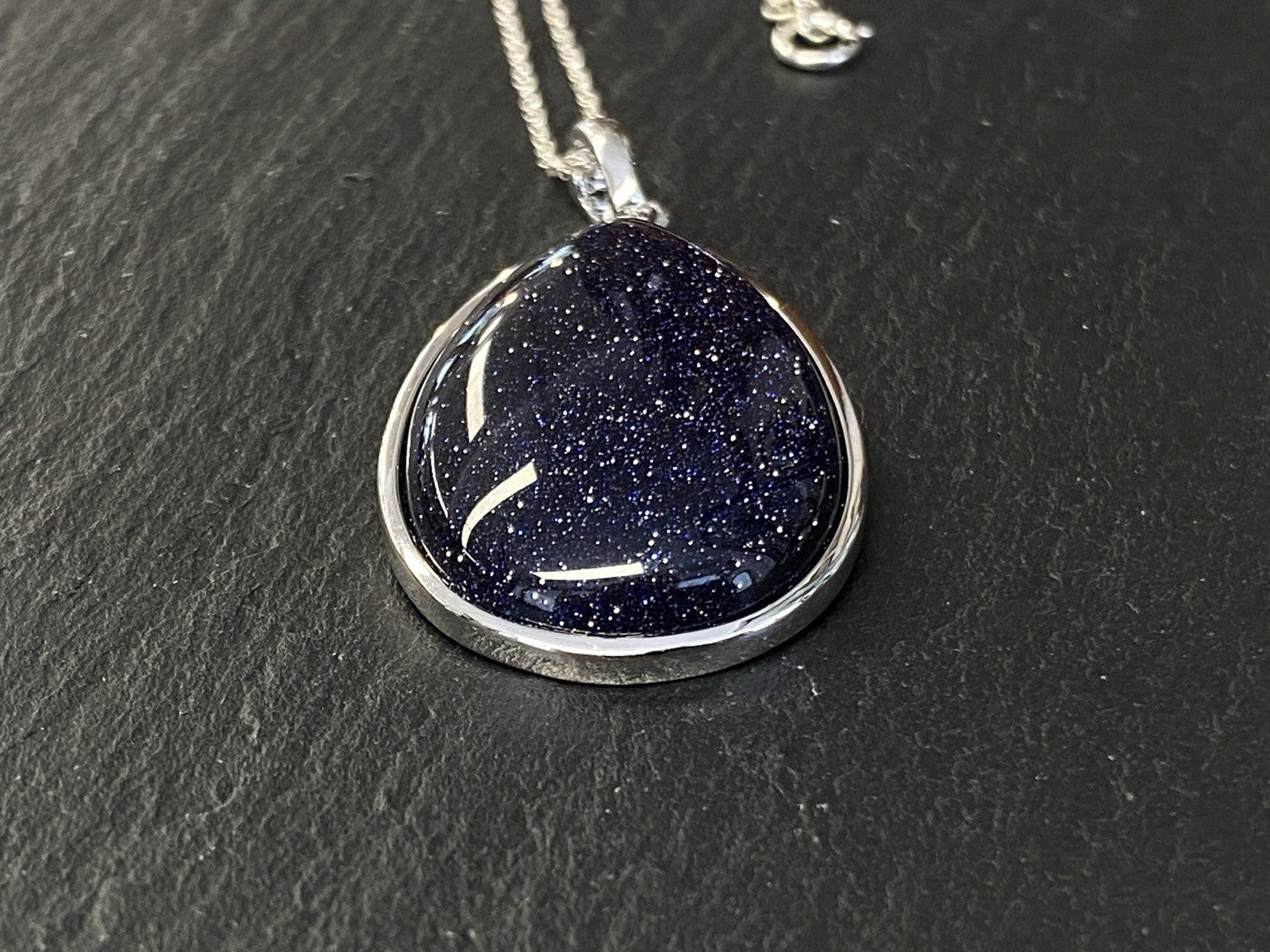 Halskette Kette Anhänger Metall Schwarzer Goldfluss 925 Sterling Silber