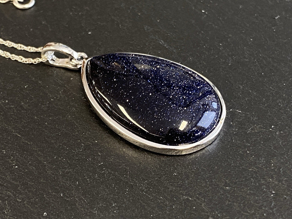 Halskette Kette Anhänger Metall Schwarzer Goldfluss 925 Sterling Silber