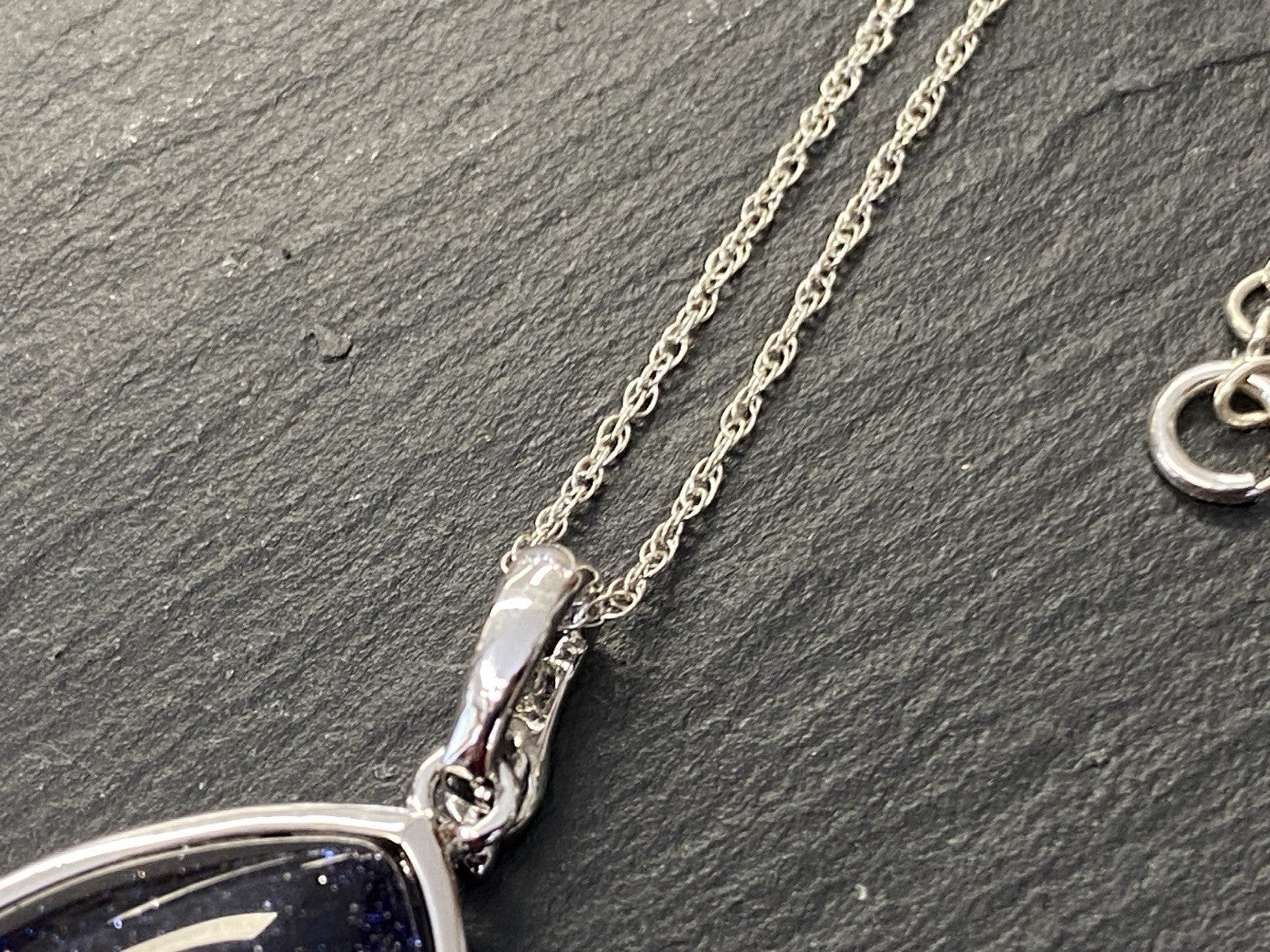 Halskette Kette Anhänger Metall Schwarzer Goldfluss 925 Sterling Silber