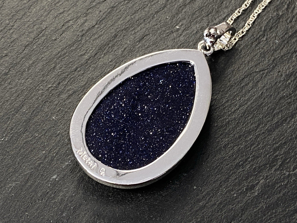 Halskette Kette Anhänger Metall Schwarzer Goldfluss 925 Sterling Silber