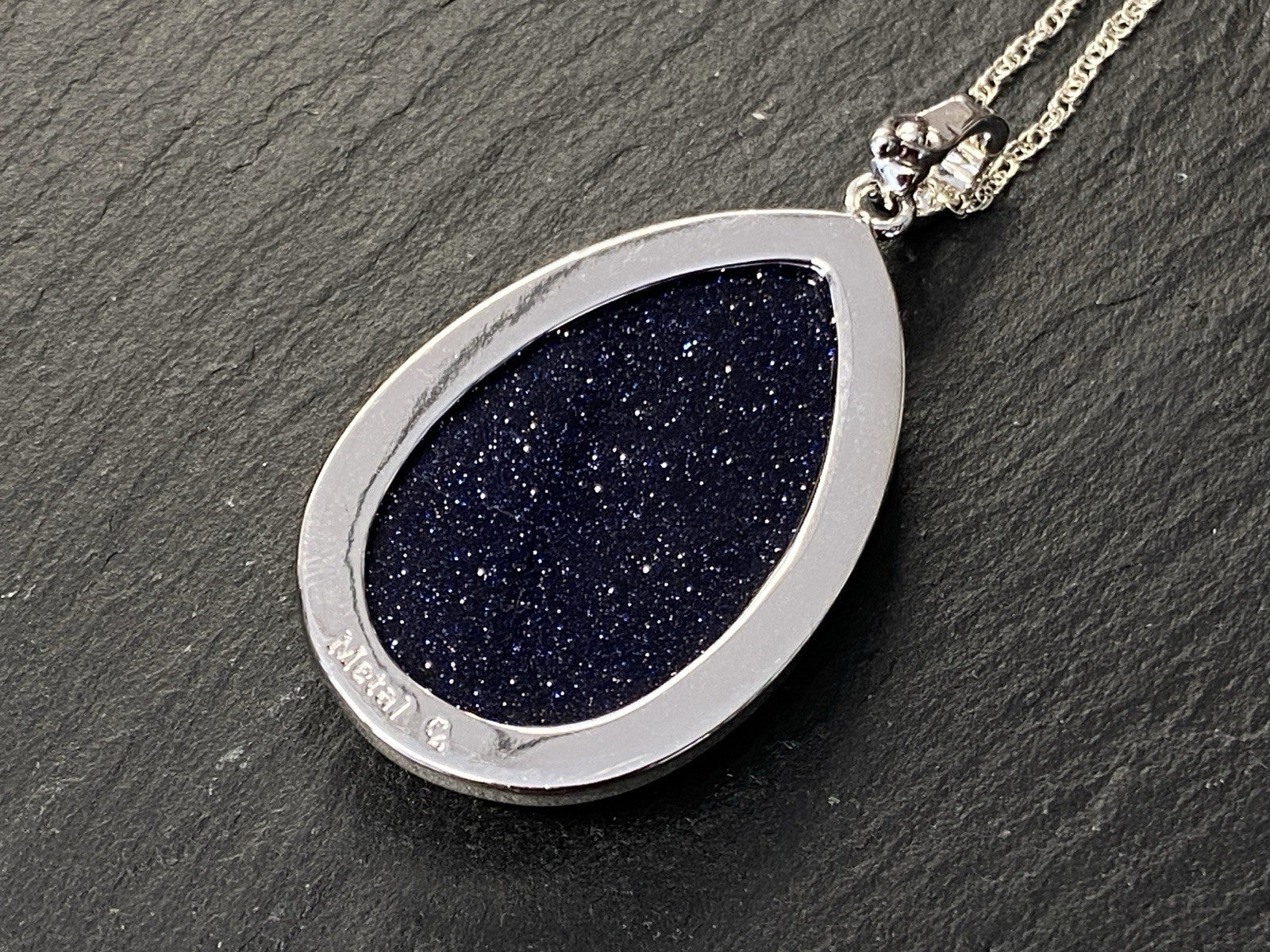 Halskette Kette Anhänger Metall Schwarzer Goldfluss 925 Sterling Silber