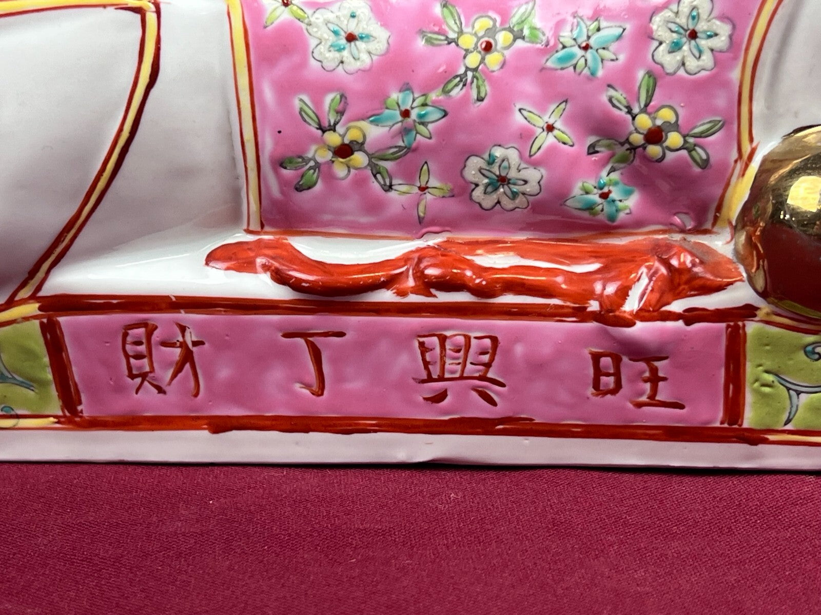Paar Kopfkissen aus Porzellan Kopfstützen China handbemalt Famille Rose