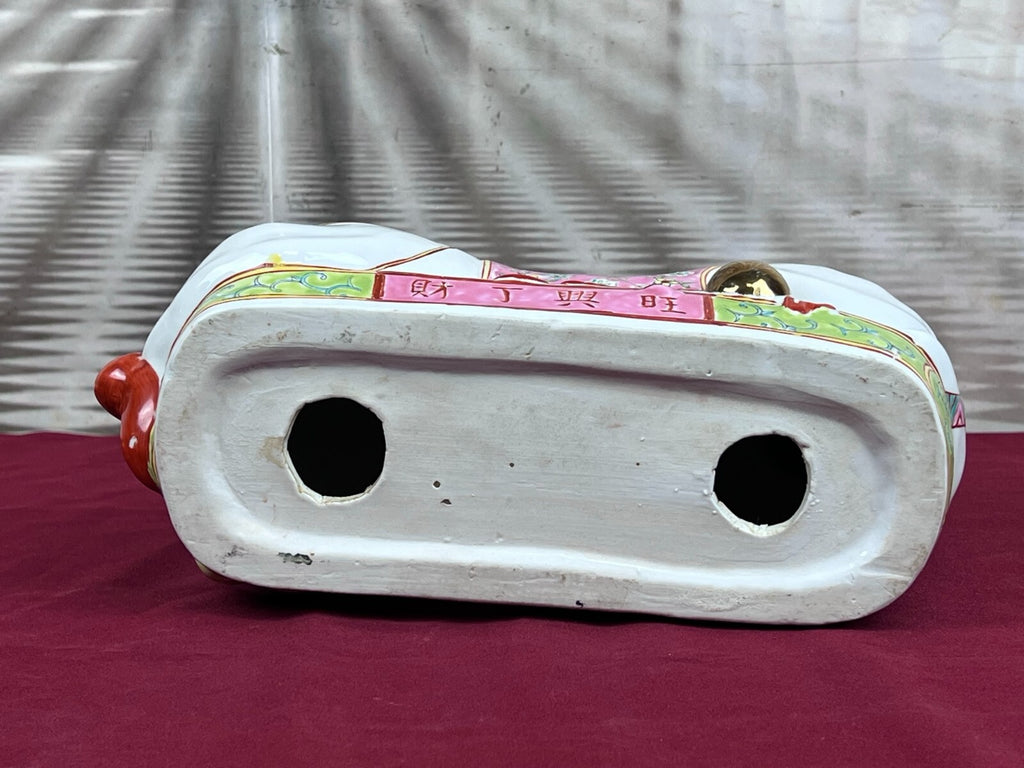 Paar Kopfkissen aus Porzellan Kopfstützen China handbemalt Famille Rose