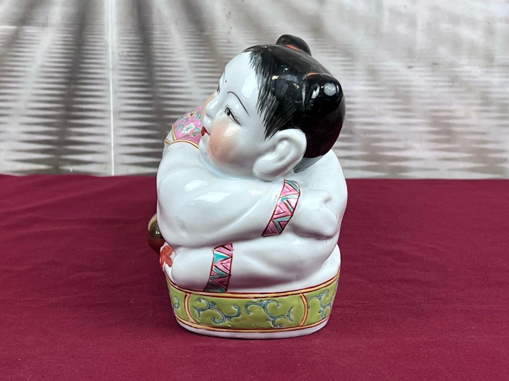 Paar Kopfkissen aus Porzellan Kopfstützen China handbemalt Famille Rose