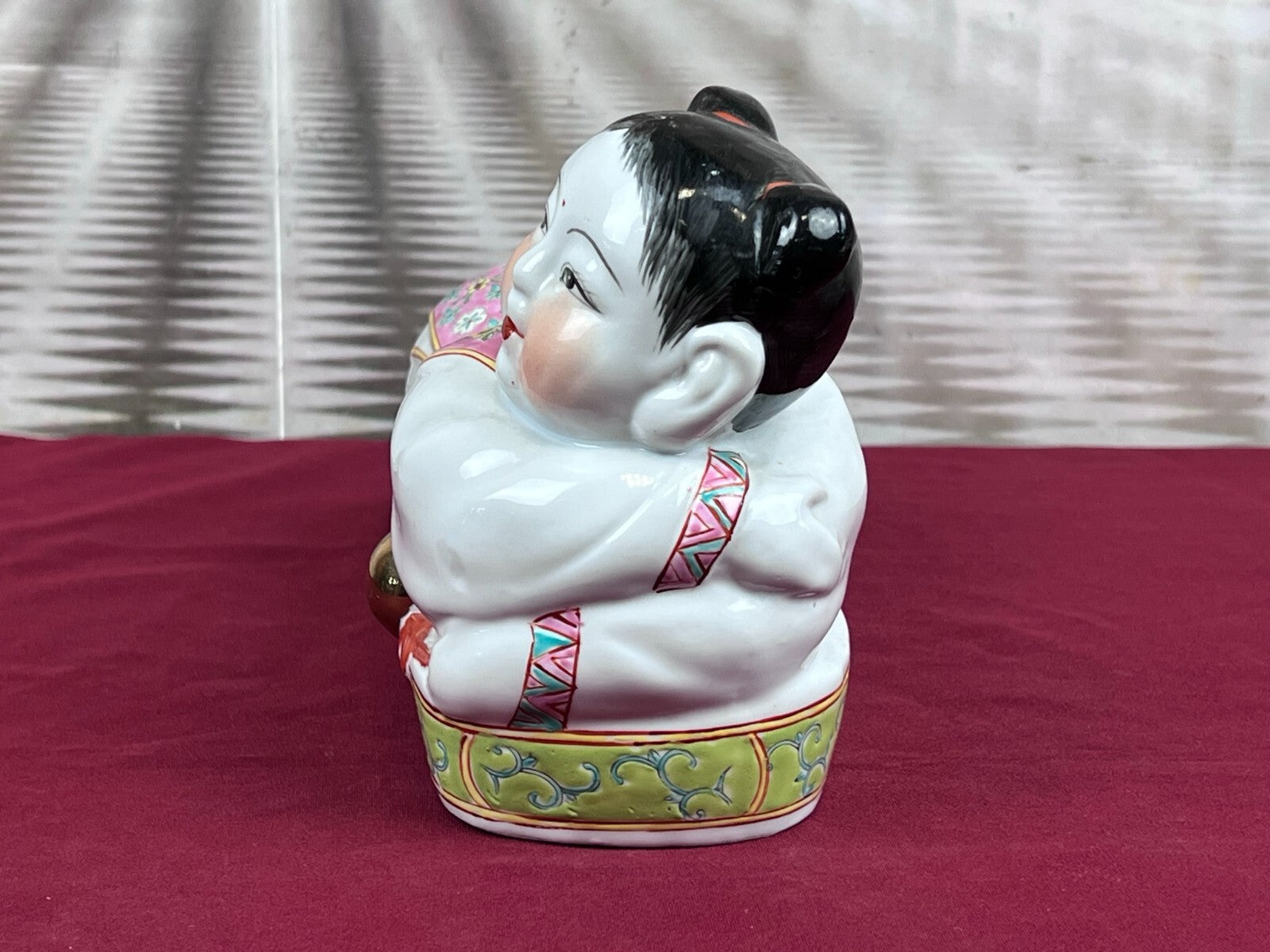 Paar Kopfkissen aus Porzellan Kopfstützen China handbemalt Famille Rose