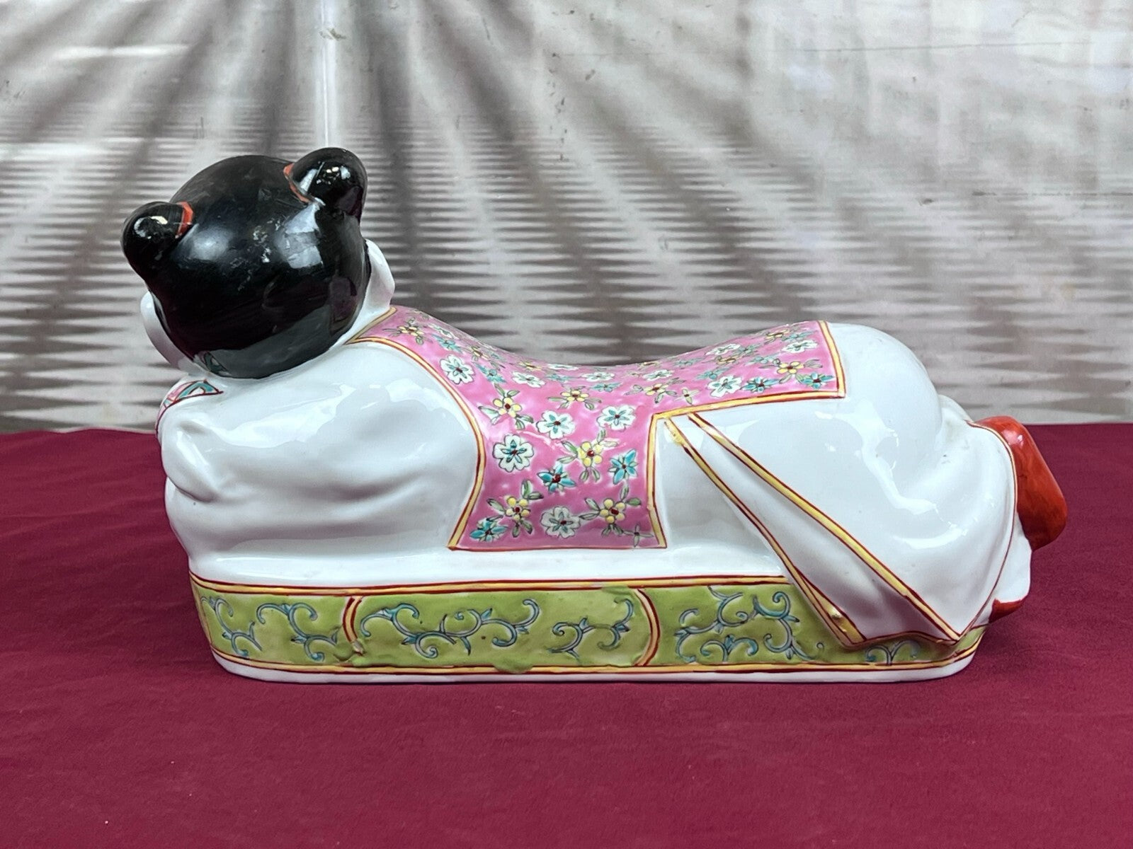 Paar Kopfkissen aus Porzellan Kopfstützen China handbemalt Famille Rose