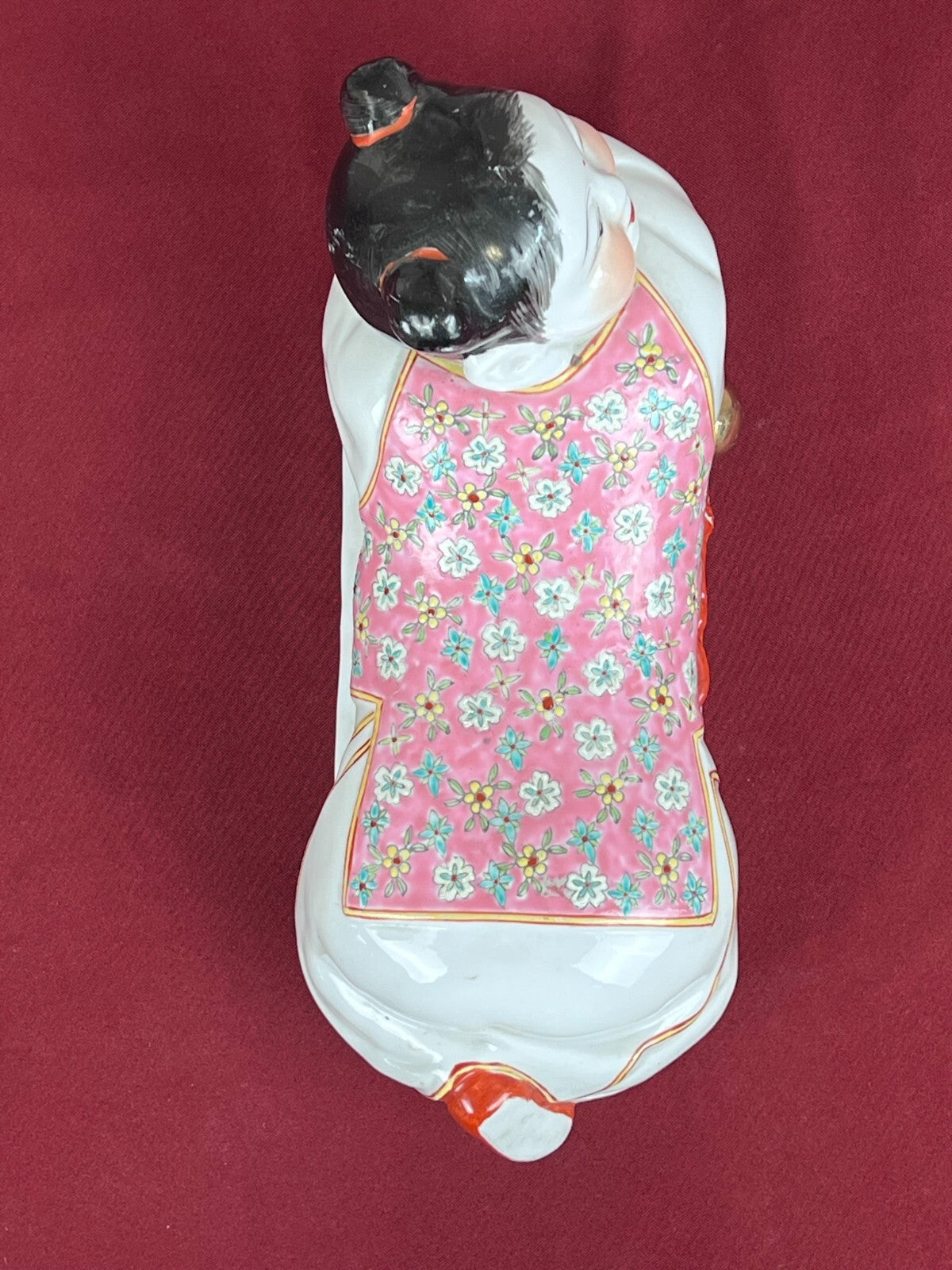 Paar Kopfkissen aus Porzellan Kopfstützen China handbemalt Famille Rose