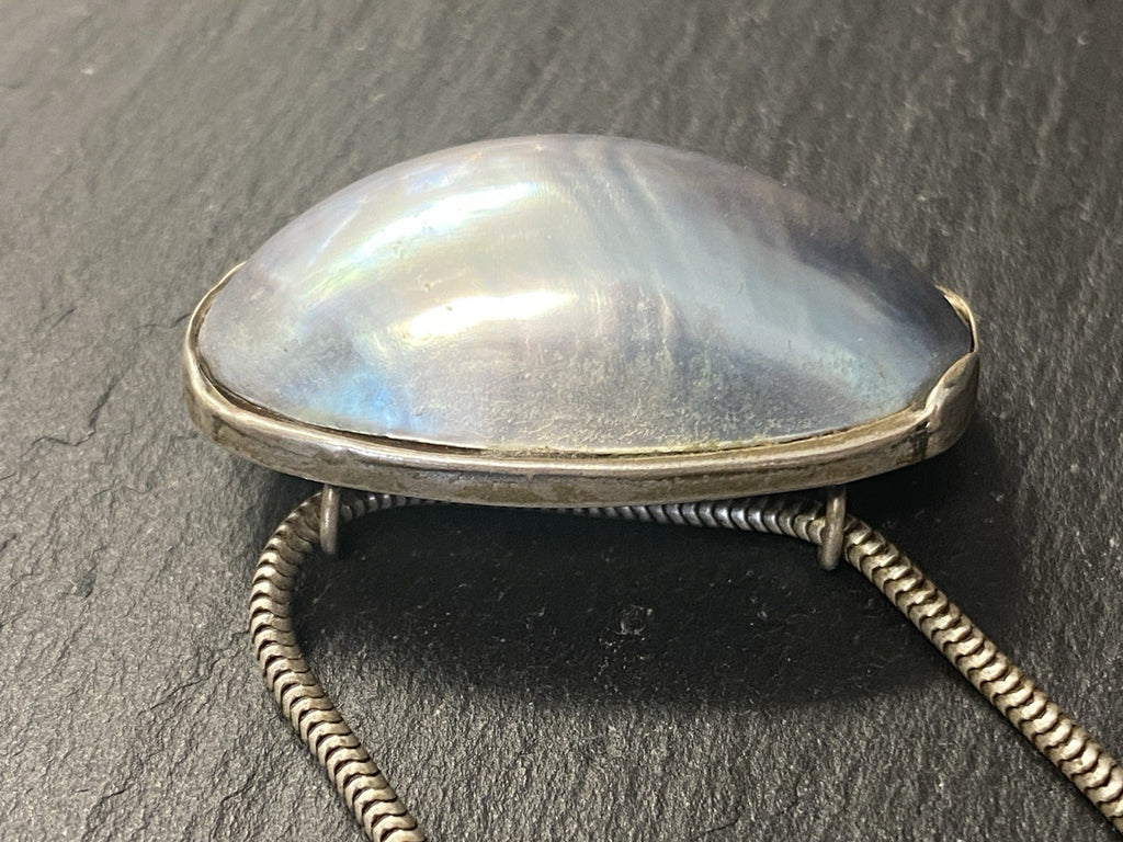 Halskette mit Anhänger Kette Perlmutt 925 Sterling Silber