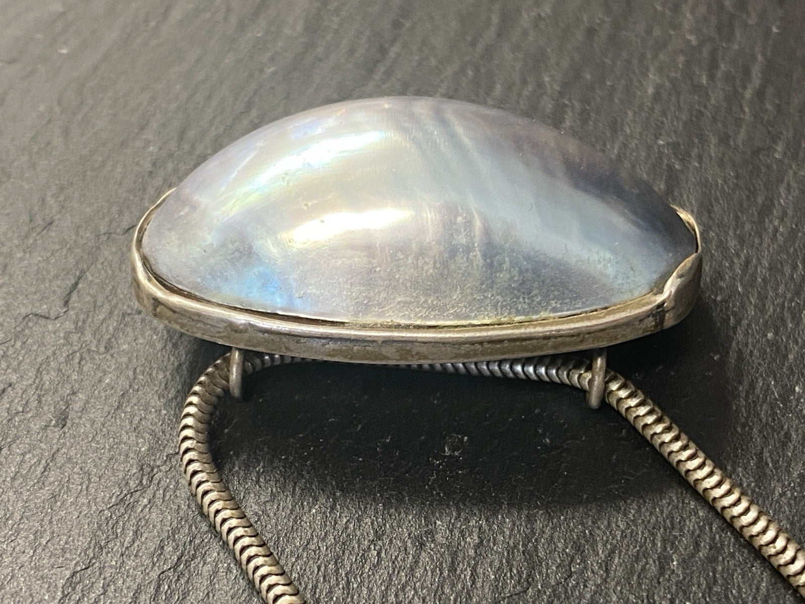 Halskette mit Anhänger Kette Perlmutt 925 Sterling Silber
