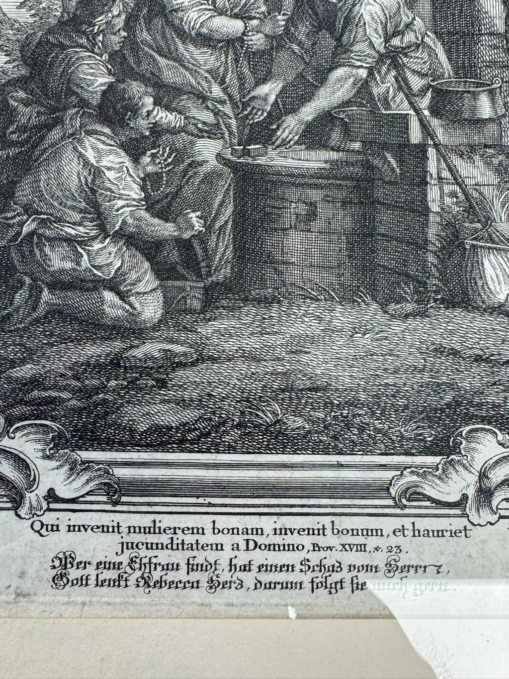 Philip Andreas Kilian (1714-1759) Kupferstich Rebekka am Brunnen