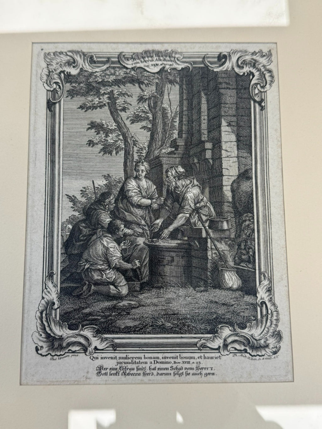 Philip Andreas Kilian (1714-1759) Kupferstich Rebekka am Brunnen