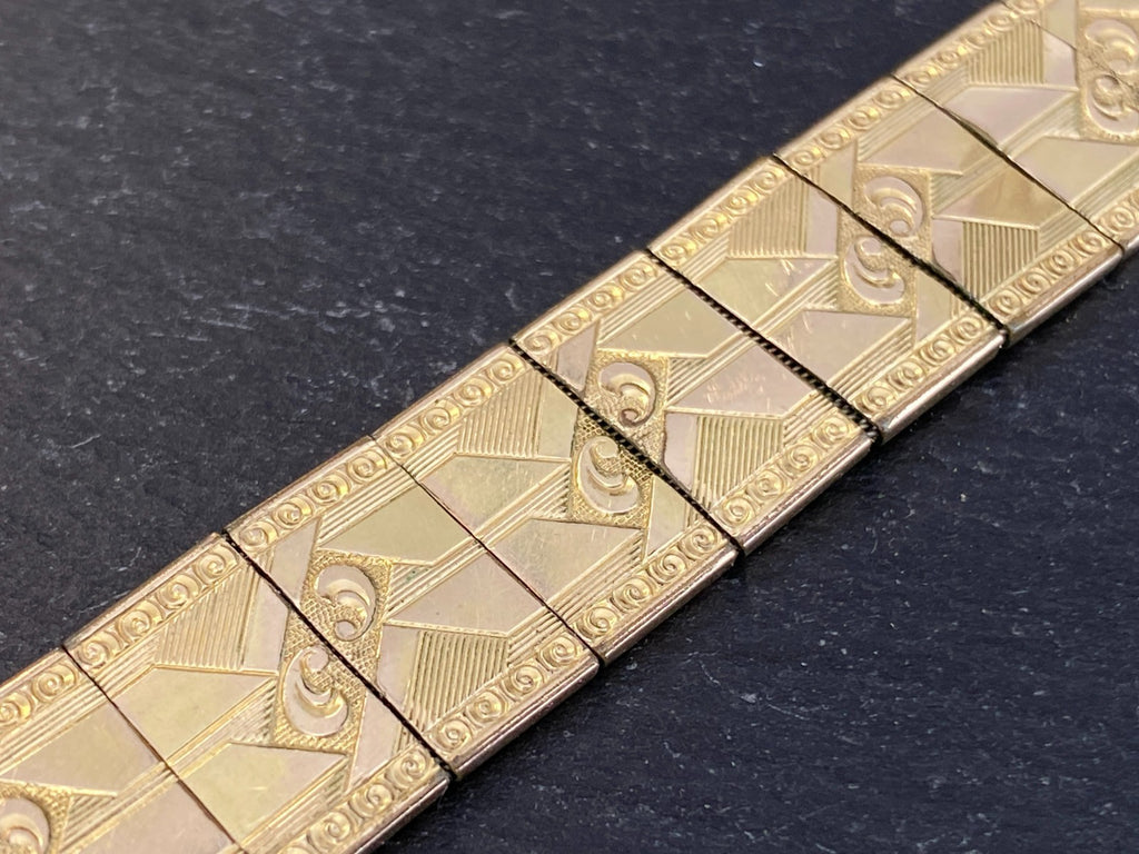 Friedrich Spiedel 1950er Vintage Armband Metall vergoldet