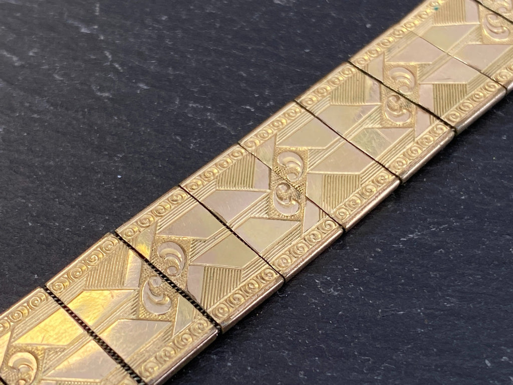 Friedrich Spiedel 1950er Vintage Armband Metall vergoldet