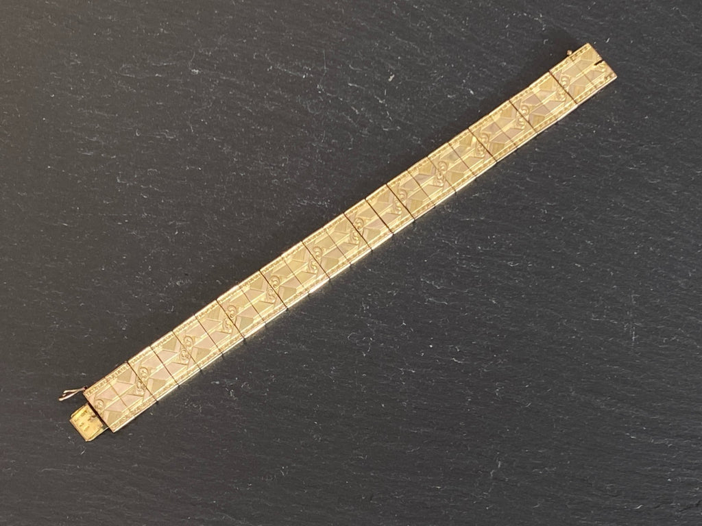 Friedrich Spiedel 1950er Vintage Armband Metall vergoldet