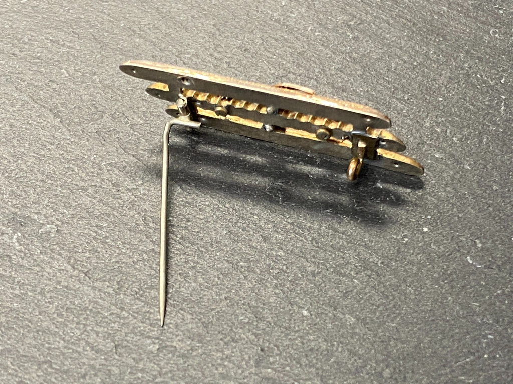 Antike Brosche gelb Gold 9K Bicolor