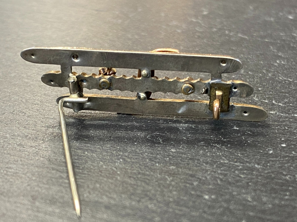 Antike Brosche gelb Gold 9K Bicolor