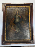 ANTIKES BAROCK GEMÄLDE ÖLGEMÄLDE 18 TES JH HEILIGE MARIA MIT ENGELN