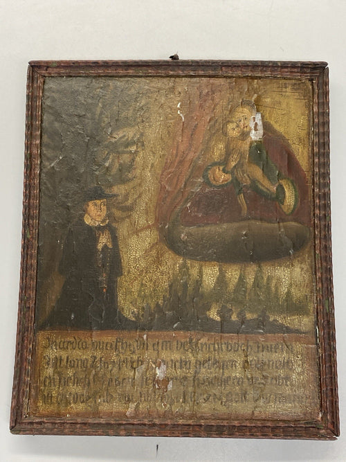 Antike Ikone Exvoto Maria mit dem Jesus Kind
