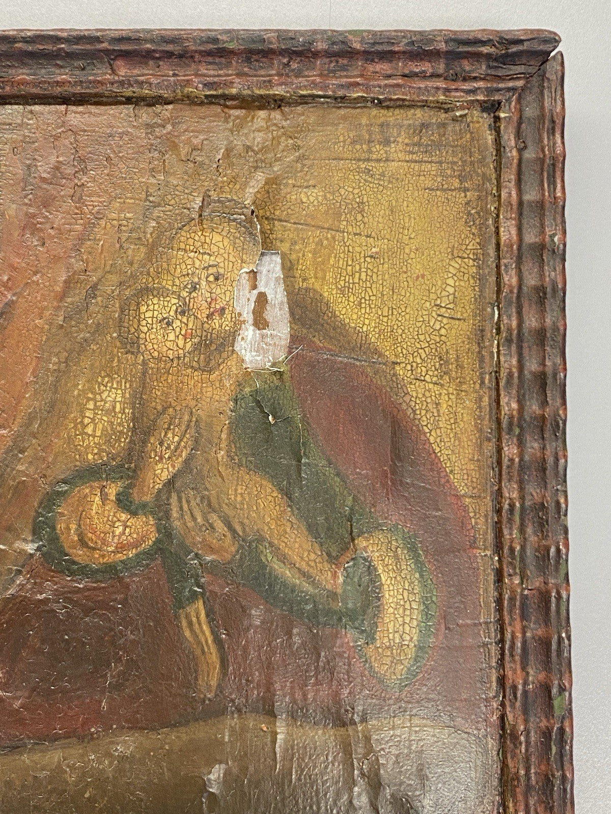 Antike Ikone Exvoto Maria mit dem Jesus Kind