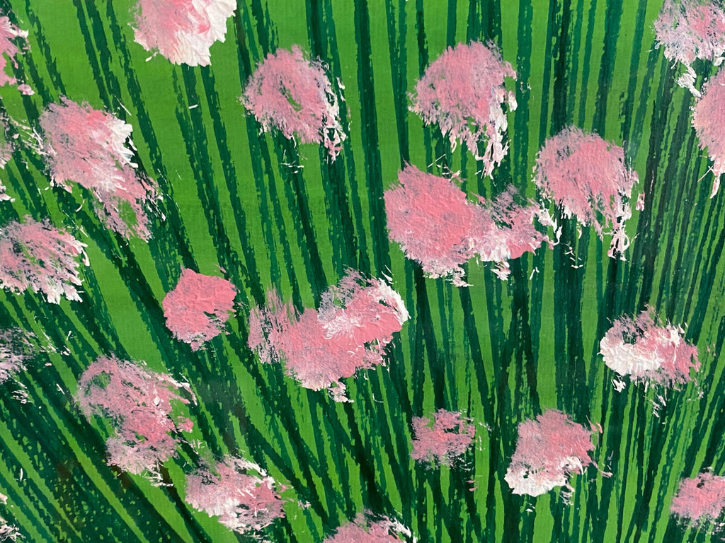 Sehr grosses Aquarell massiv gerahmt Landschaft Blumen signiert M. Lavezolli